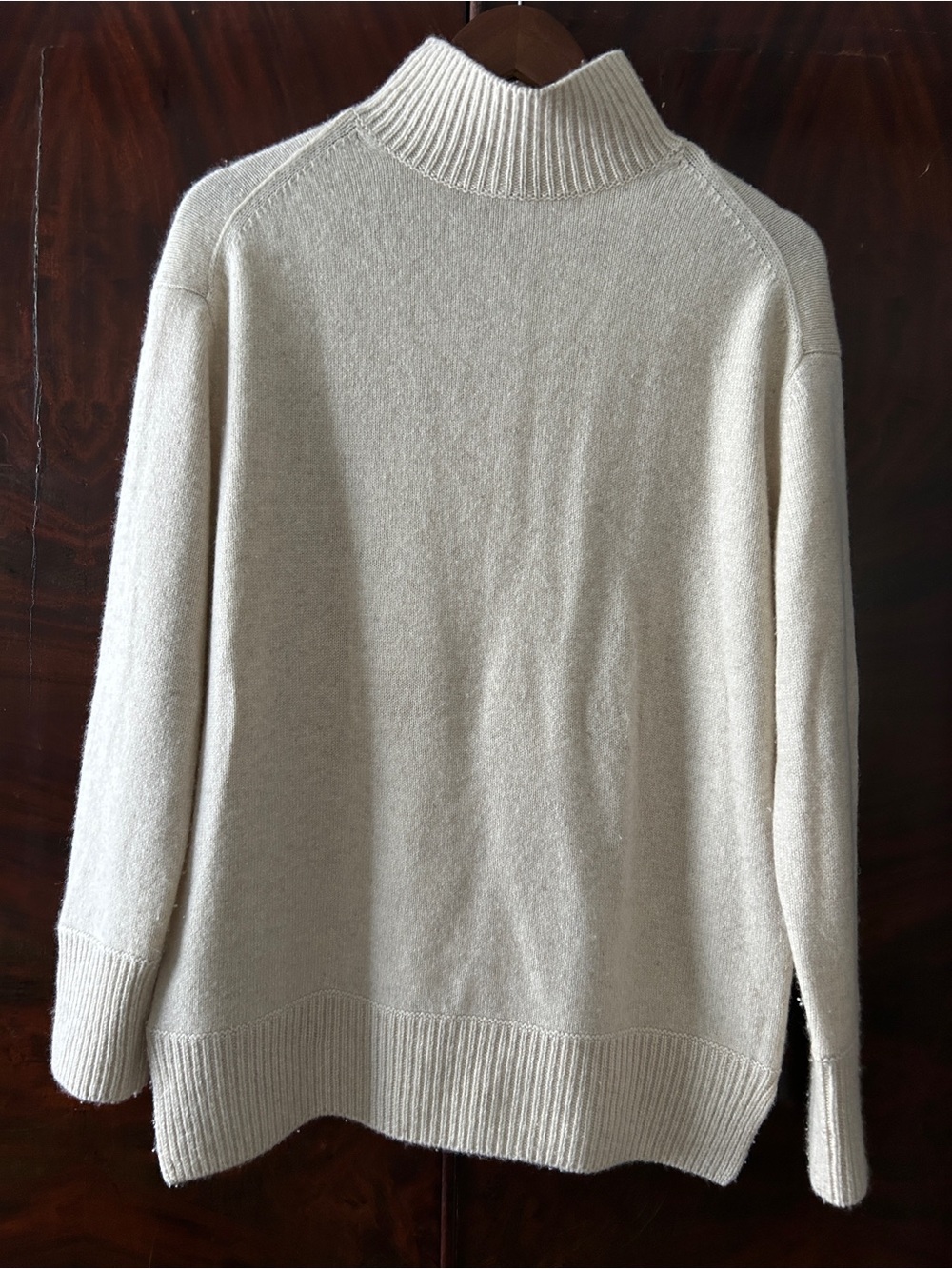 100% Cashmere Vince Cream Mock Turtleneck Sweater